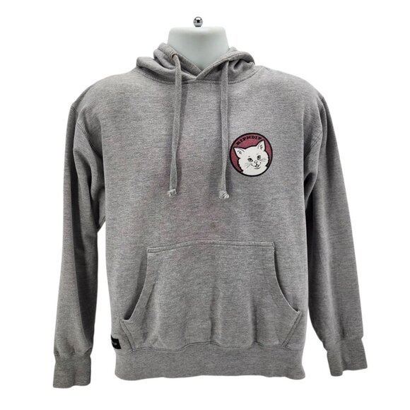 Ripndip Adult Medium Hoodie Stop Being A Cat Gray Graphic Sweatshirt - Picture 2 of 14